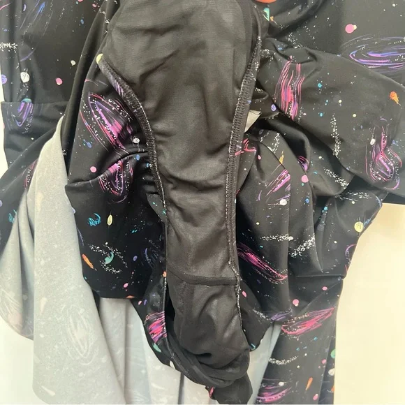 TORRID Asymmetrical One Piece Swimsuit Swim Dress Galaxy Celestial Sz 5X - Picture 8 of 13